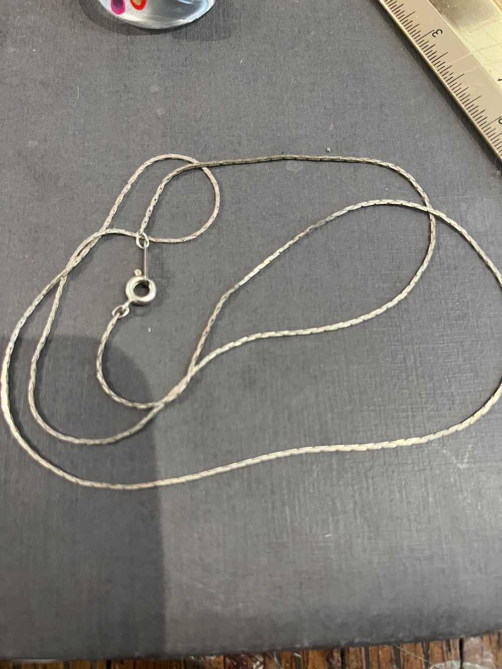 10k white gold marked  Twisted Rope Necklace - Silver 24”